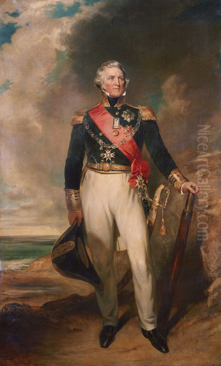 Admiral Sir Philip C. H. Calderwood Durham (1763-1845) Oil Painting by John Wood
