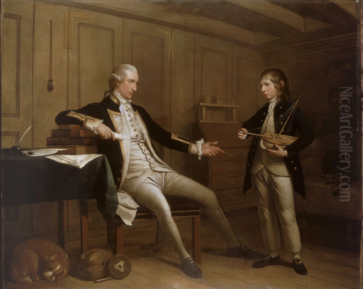 Captain John Bentinck, 1737-75, and his son, William Bentinck, 1764-1813 Oil Painting by Mason Chamberlin