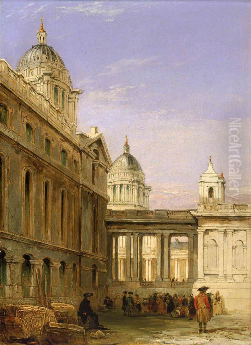 The King William Quadrangle, Greenwich Hospital Oil Painting by James Holland