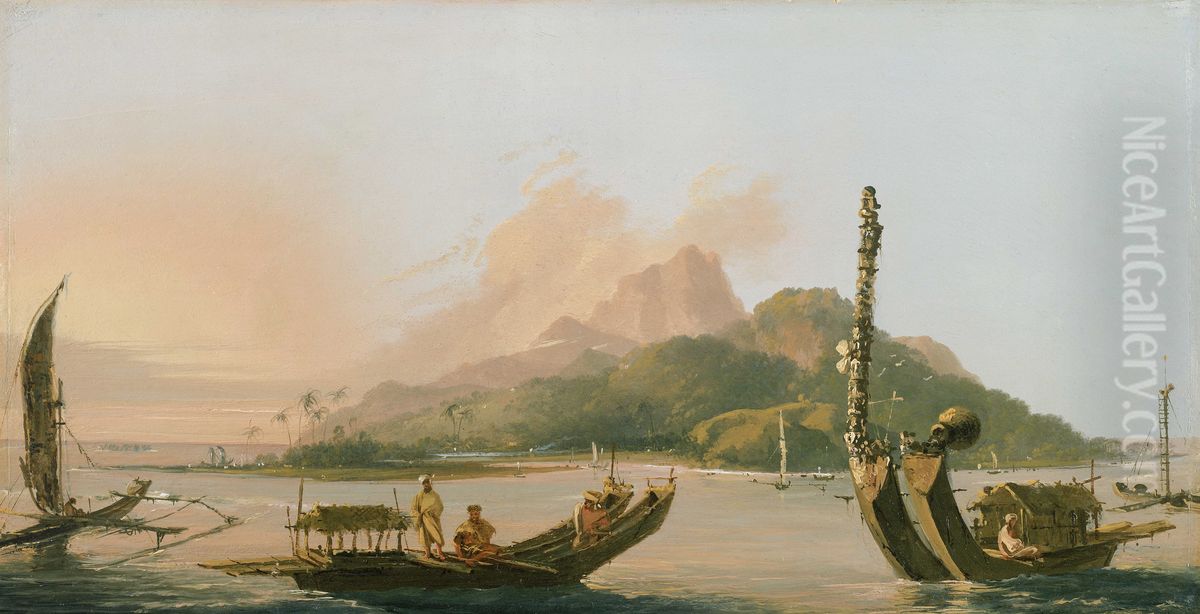 General view of the Island of Otaheite [Tahiti, from the south-east] Oil Painting by William Hodges