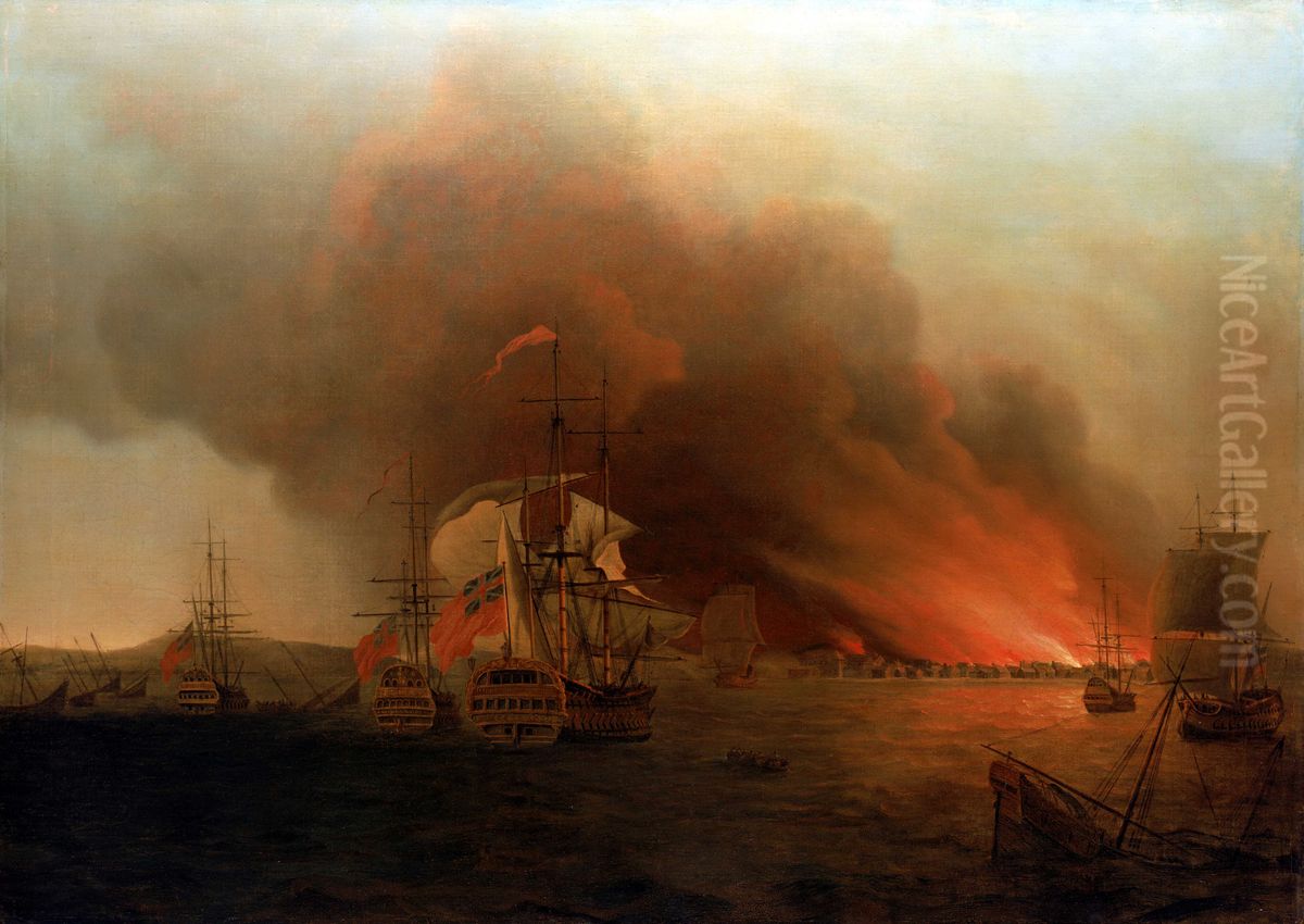 The Burning of Payta, November 1741 Oil Painting by Samuel Scott
