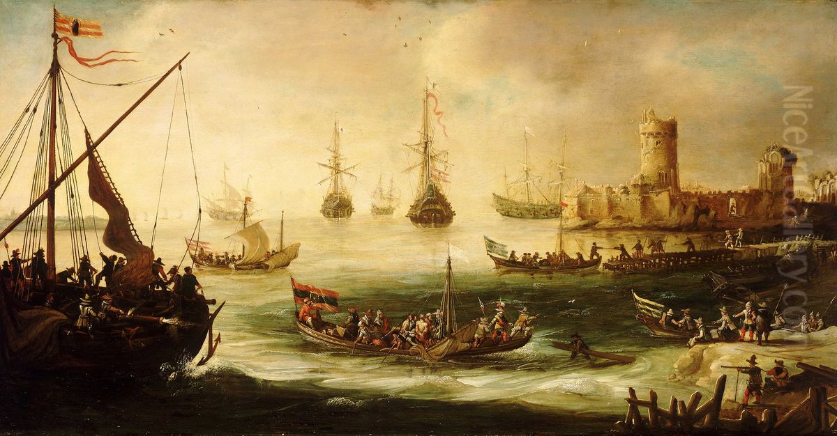 The return of a Spanish expedition Oil Painting by Andries Van Eertvelt