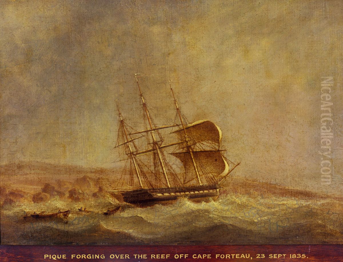 HMS 'Pique' off Point Forteau, 23 September 1835 Oil Painting by John Christian Schetky