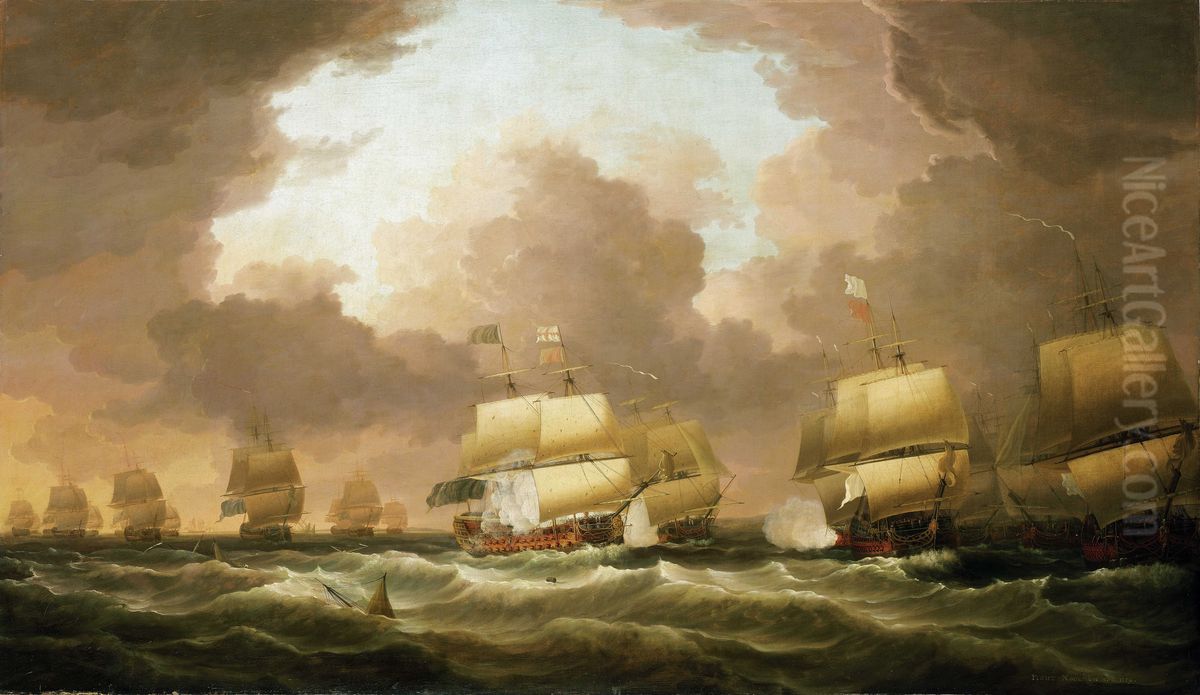 The Battle of Quiberon Bay, 20 November 1759 Oil Painting by Dominic Serres