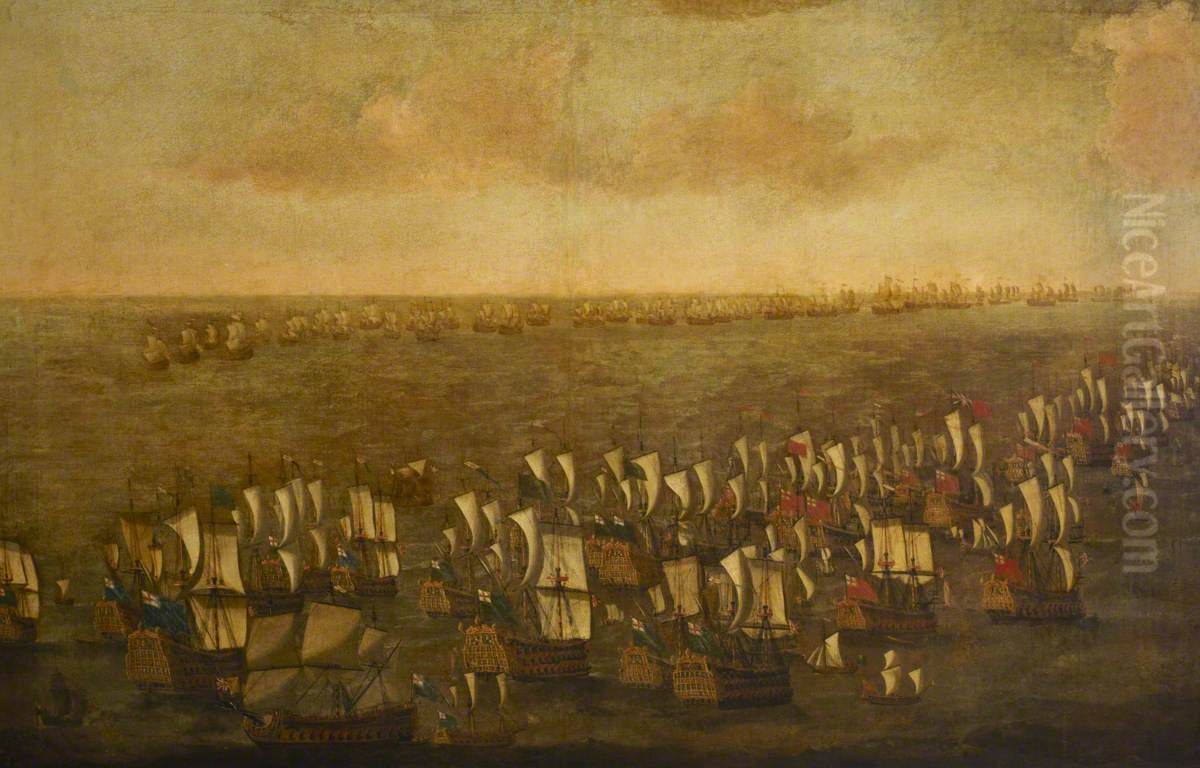 The Battle of the Texel, 11-21 August 1673 Oil Painting by Willem van de, the Elder Velde