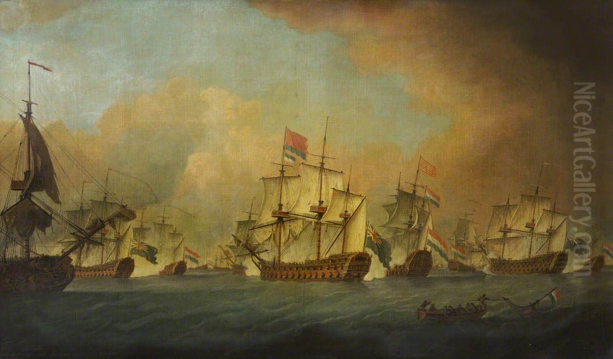 The Battle of the Dogger Bank, 5 August 1781 Oil Painting by Richard Paton
