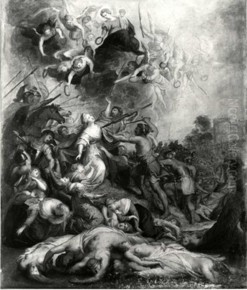 The Martyrdom of St Ursula and the Eleven Thousand Maidens Oil Painting by (studio of) Rubens, Peter Paul