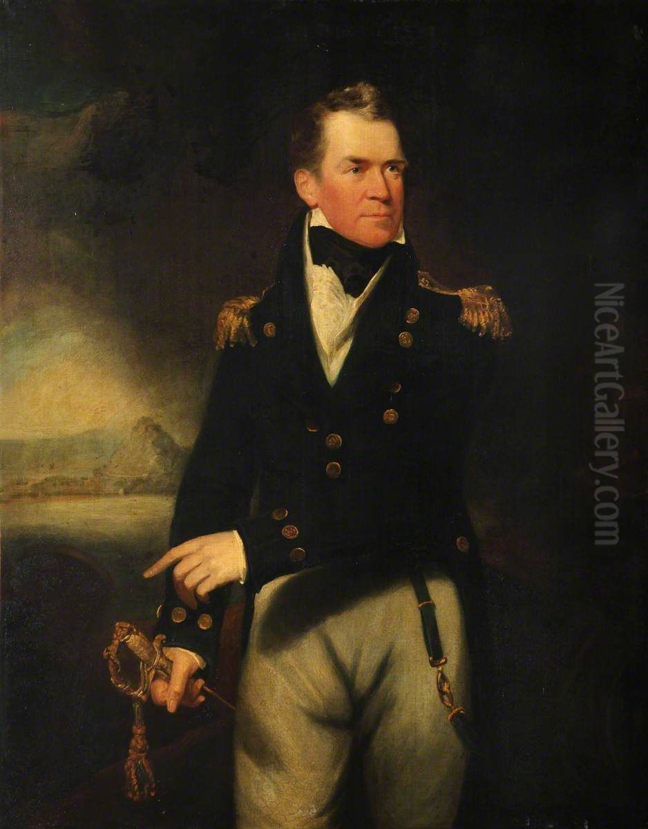 Captain Sir George Ralph Collier, 1774-1824 Oil Painting by William Beechey