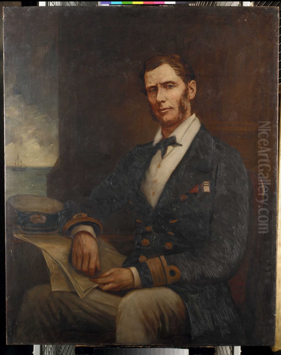 Rear-Admiral Sir Henry John Codrington (1808-77) Oil Painting by Lowes Cato Dickinson