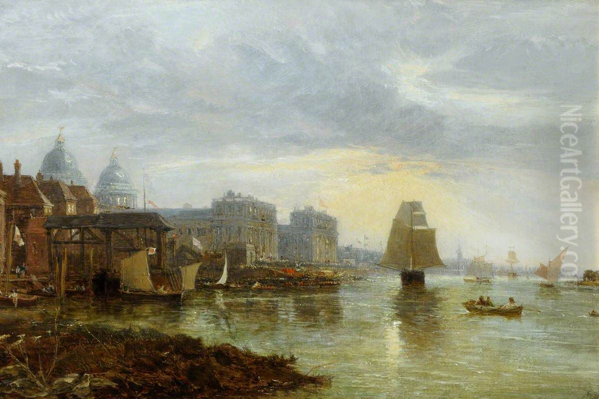 Greenwich Hospital from the east Oil Painting by James Holland