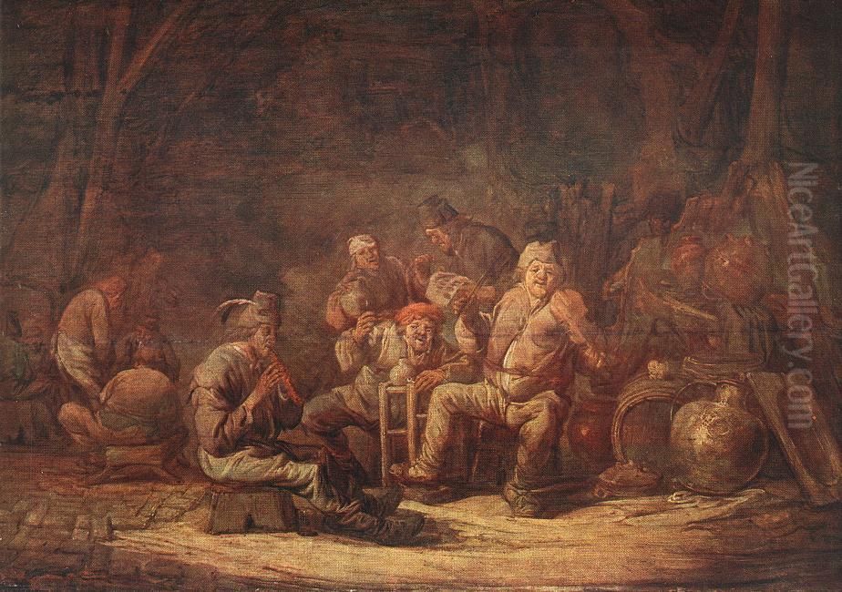 Peasants in the Tavern Oil Painting by Benjamin Gerritsz Cuyp