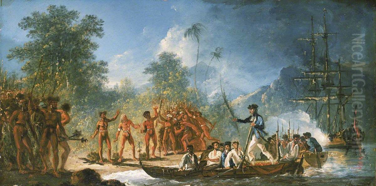 'The Landing at Tanna [Tana], one of the New Hebrides' Oil Painting by William Hodges