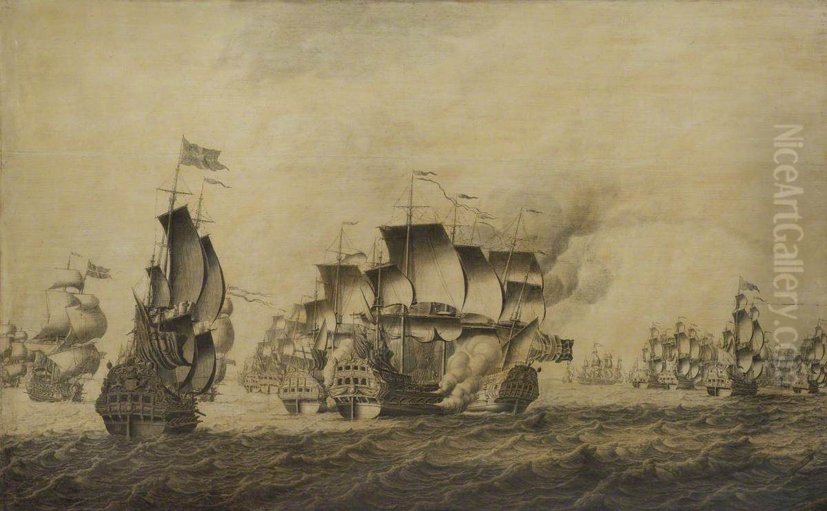 Forbin's Attempt Against Scotland, 13 March 1708 Oil Painting by Adriaen Van Salm
