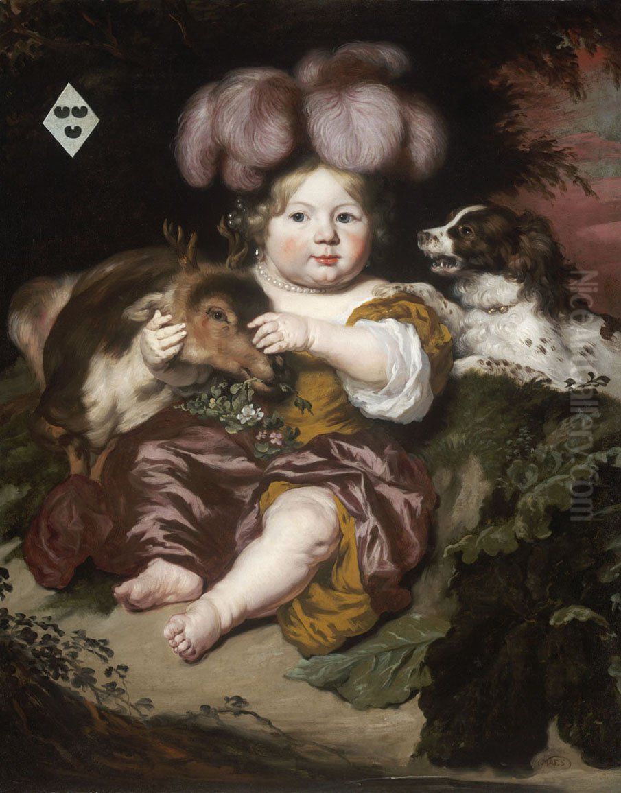 Portrait of Maria van der Meer as a Child Oil Painting by Nicolaes Maes