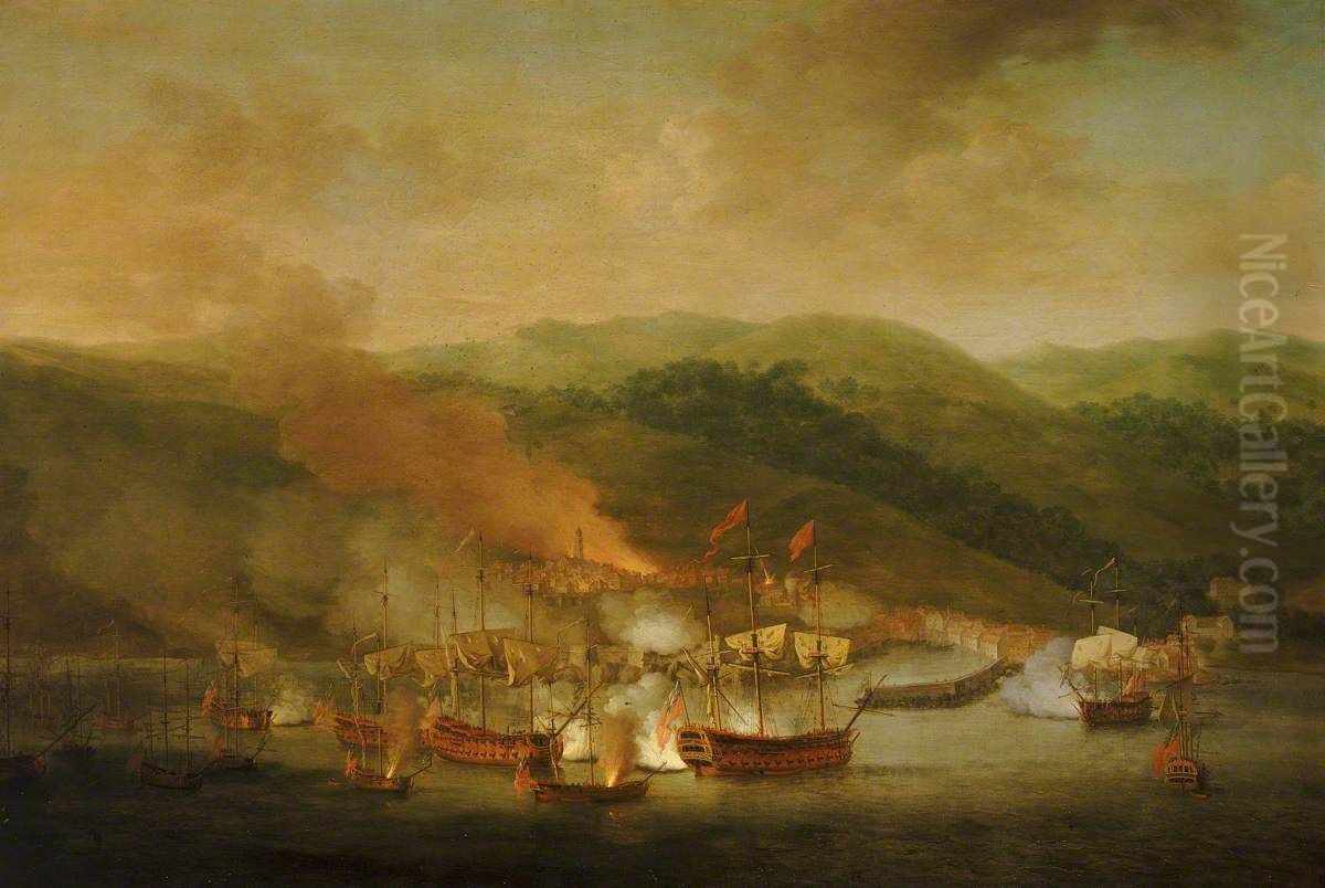 The Bombardment of Bastia, 6 November 1745 Oil Painting by Samuel Scott