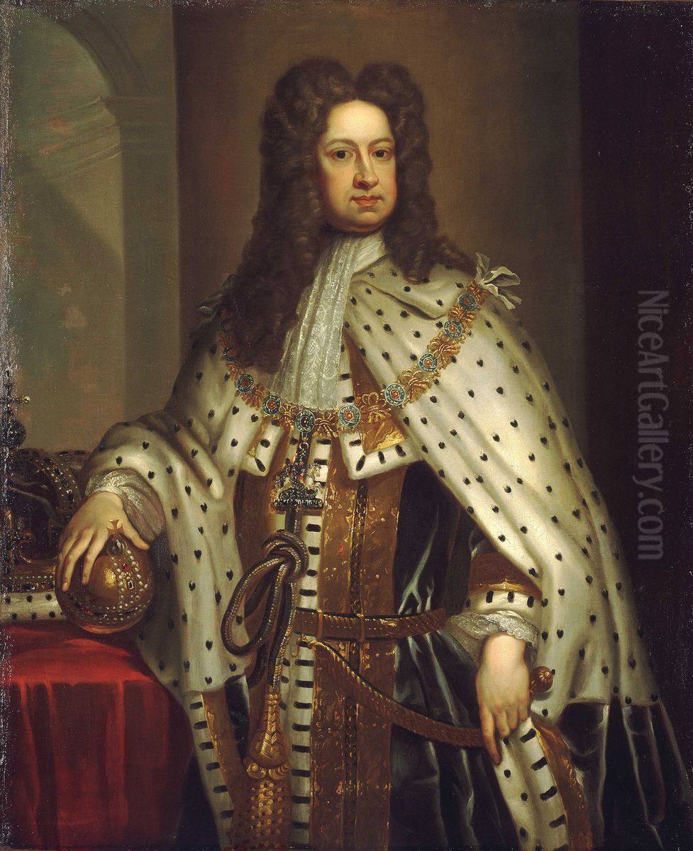 George I, 1660-1727 Oil Painting by Godfrey Kneller