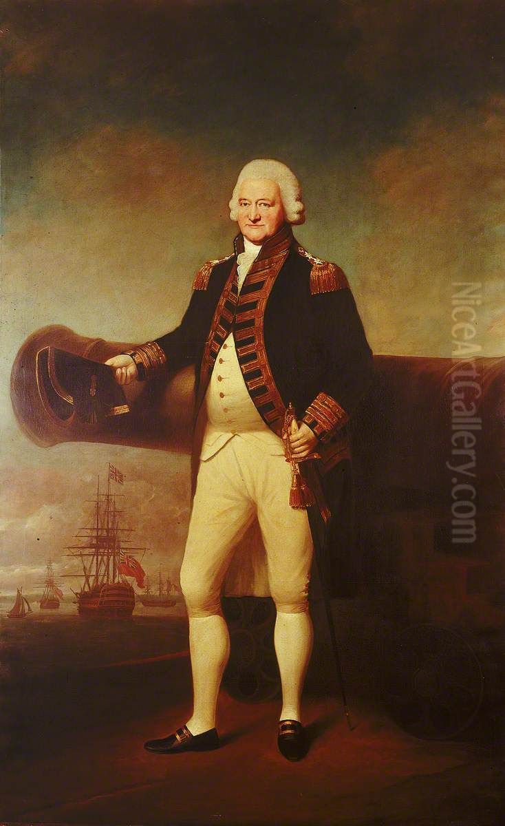 Admiral Sir Charles Saunders (1713?-1775) Oil Painting by Of Sir Joshua Reynolds
