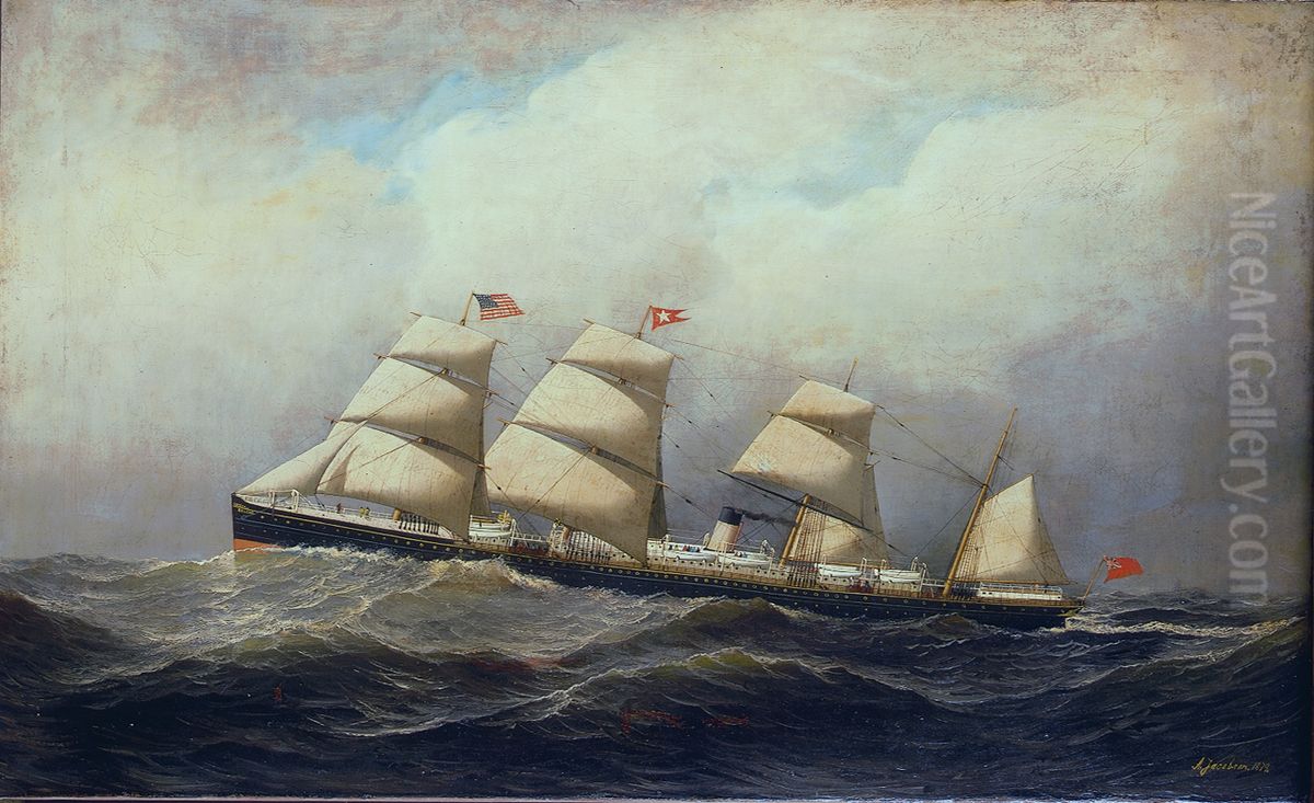The steamship Baltic Oil Painting by Antonio Nicolo Gasparo Jacobsen