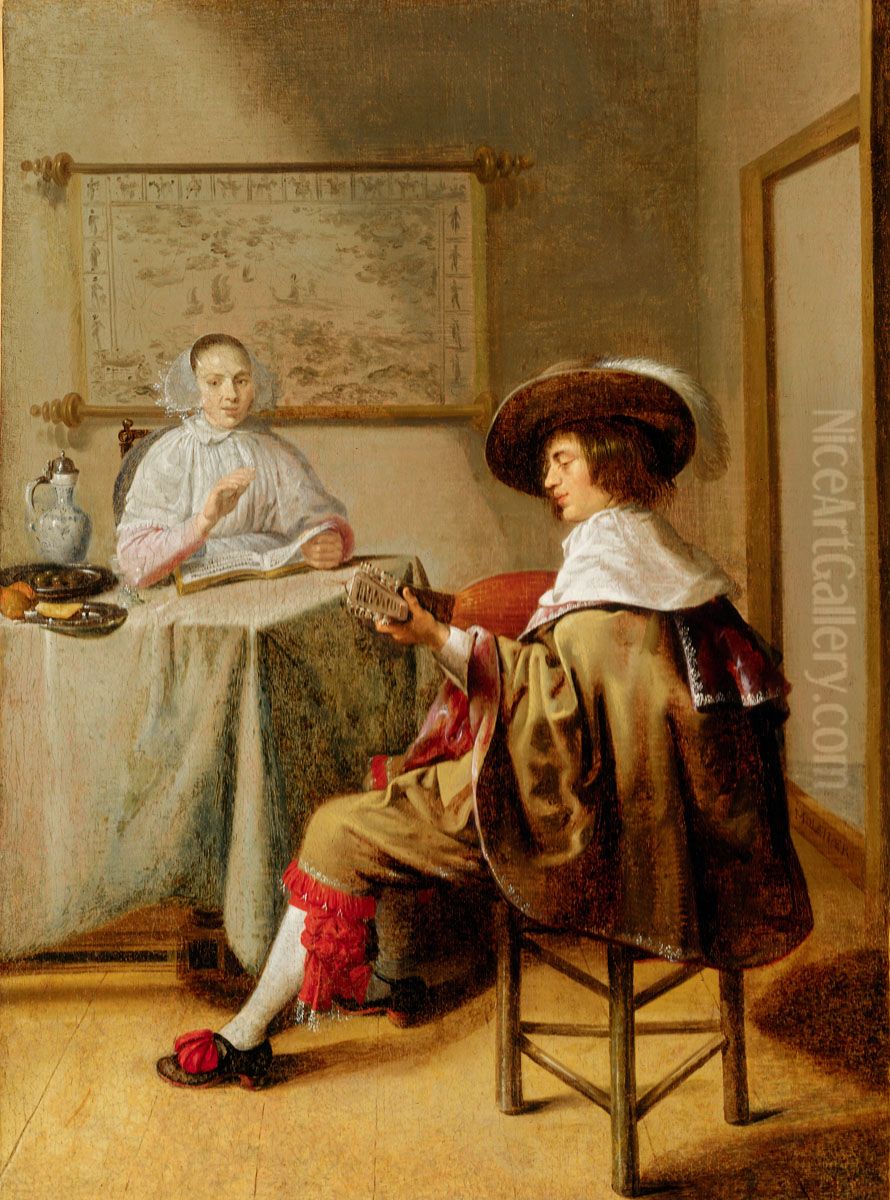The duet Oil Painting by Jan Miense Molenaer