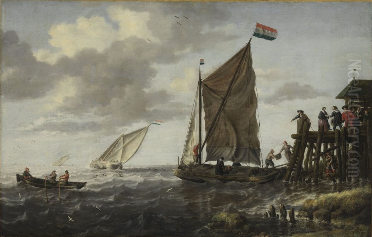 Arrival of the Boat Oil Painting by Bonaventura Peeters the Elder