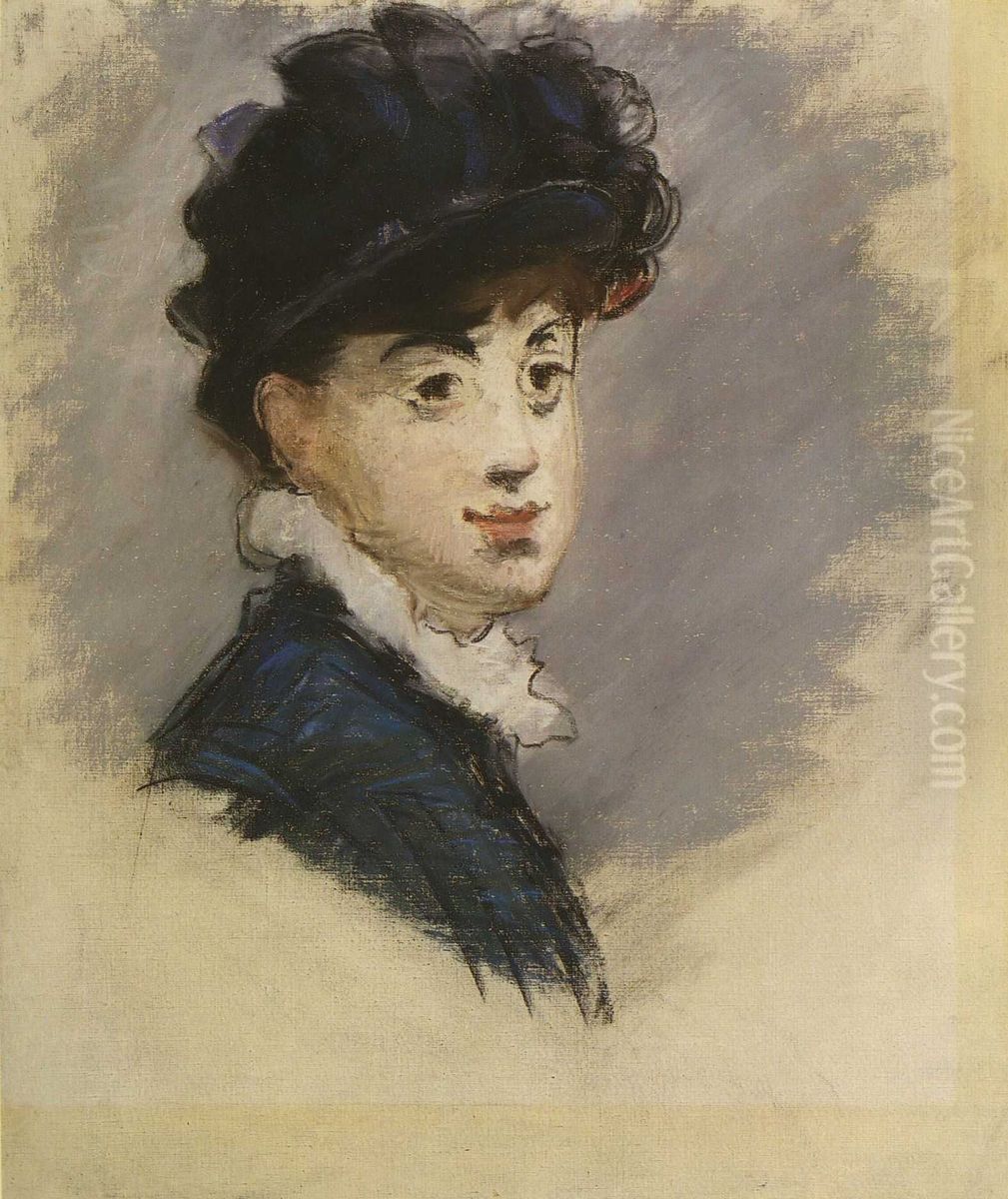 La Femme a chapeau noir Oil Painting by Edouard Manet
