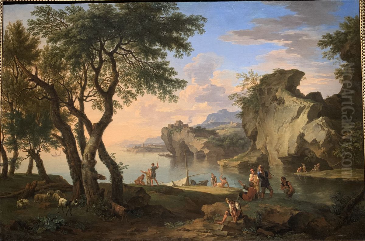 Mounth of River with Fishermen Oil Painting by Jacob De Heusch