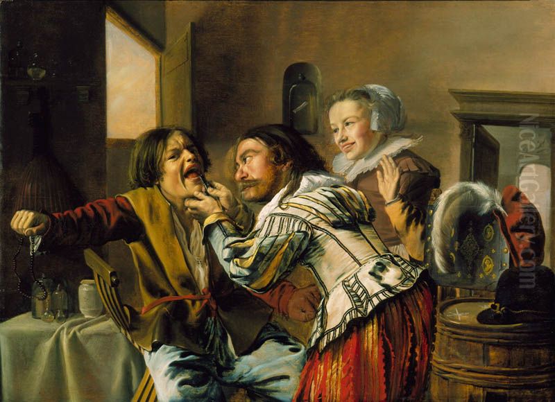 The Dentist Oil Painting by Jan Miense Molenaer