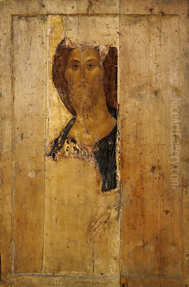 Saviour. From the Deisus Chin Oil Painting by Andrei Rublev