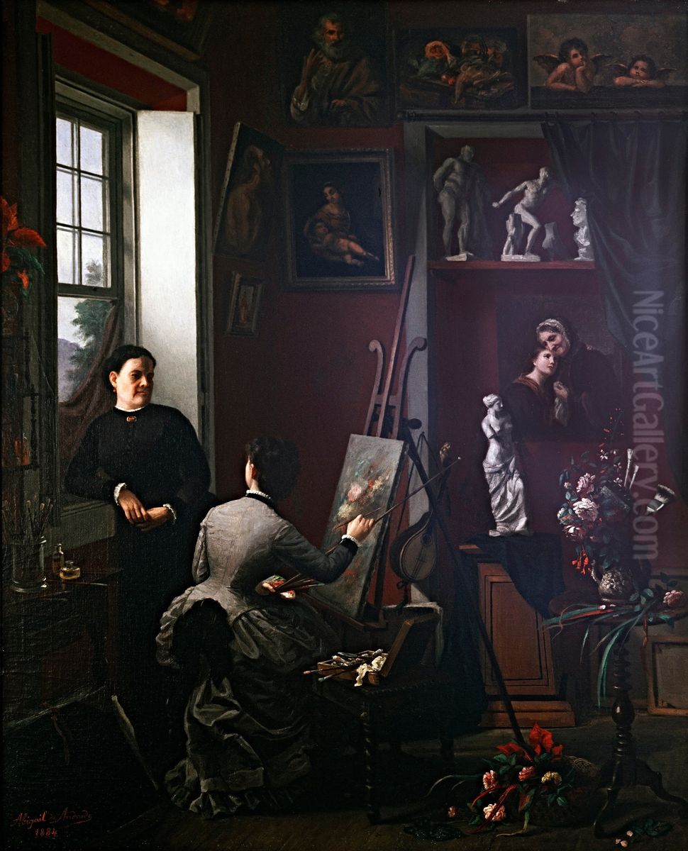 Um canto no meu atelie Oil Painting by Abigail de Andrade