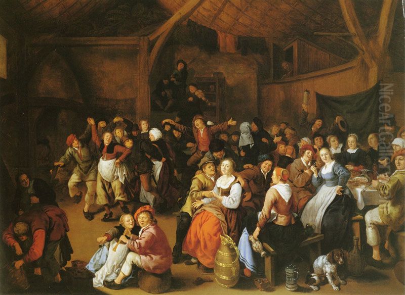 Peasant Wedding Feast Oil Painting by Jan Miense Molenaer