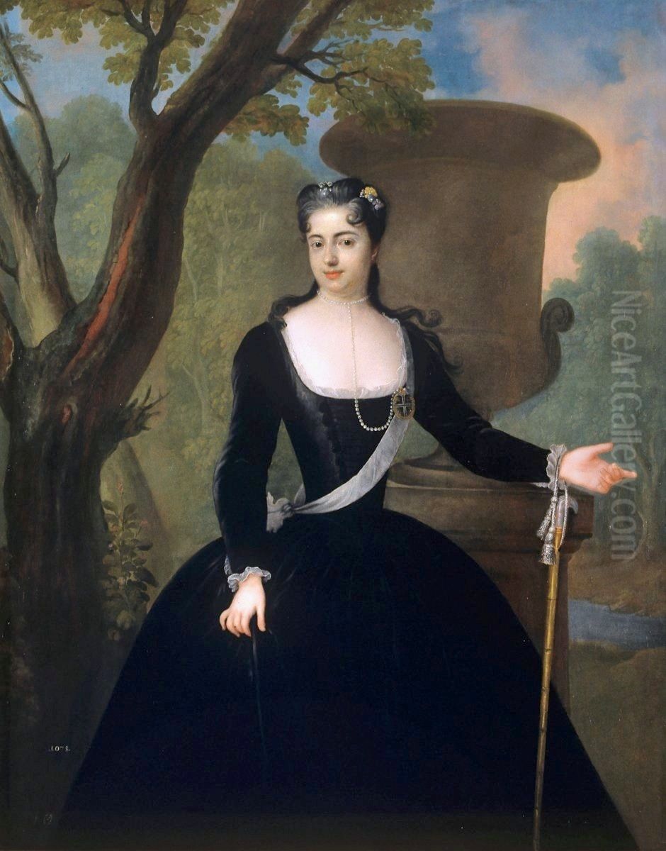 Portrait of Maria Jozefa Sobieska nee Wessel. Oil Painting by Adam Manyoki