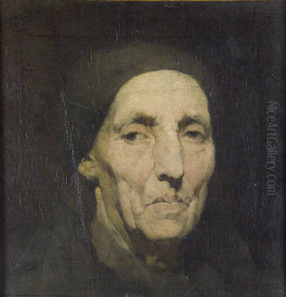 Woman's_Head Oil Painting by Jeno Gyarfas