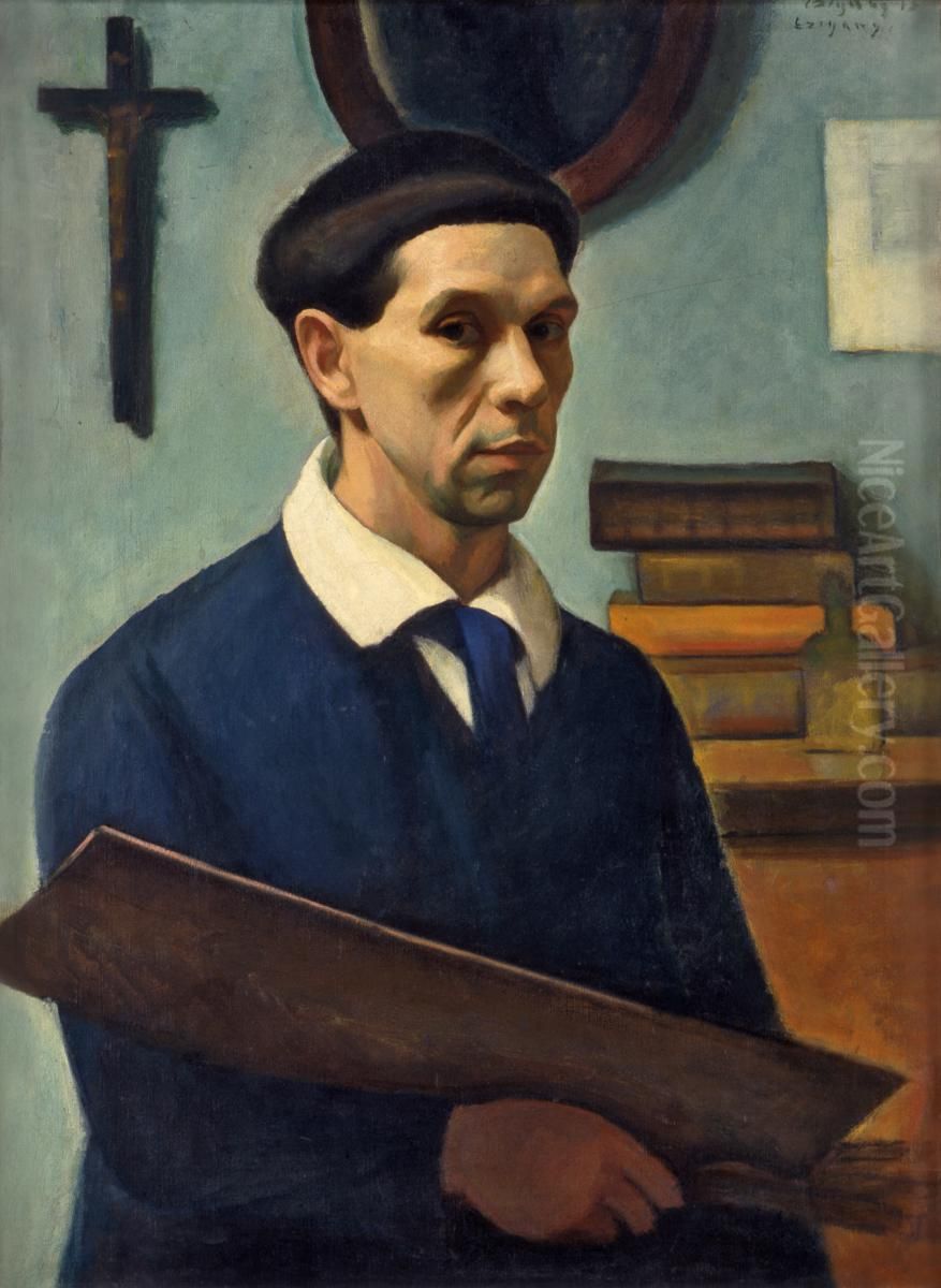 Self-portrait Oil Painting by Dezso Czigany