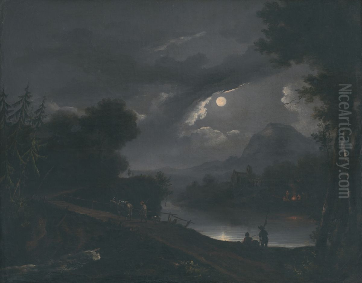 Noc Oil Painting by Remigius Adrianus Haanen