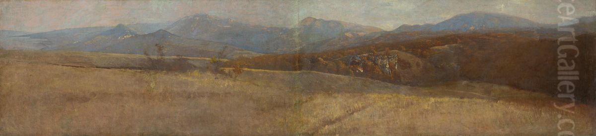 Velka jesenna povazska krajina Oil Painting by Laszlo Mednyanszky