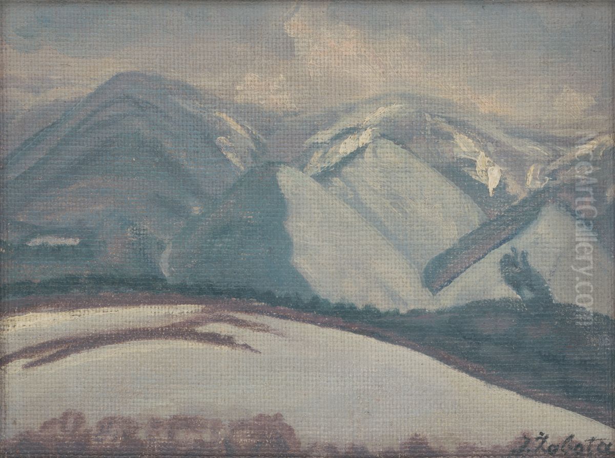 Zasnezene hory Oil Painting by Ivan Zabota