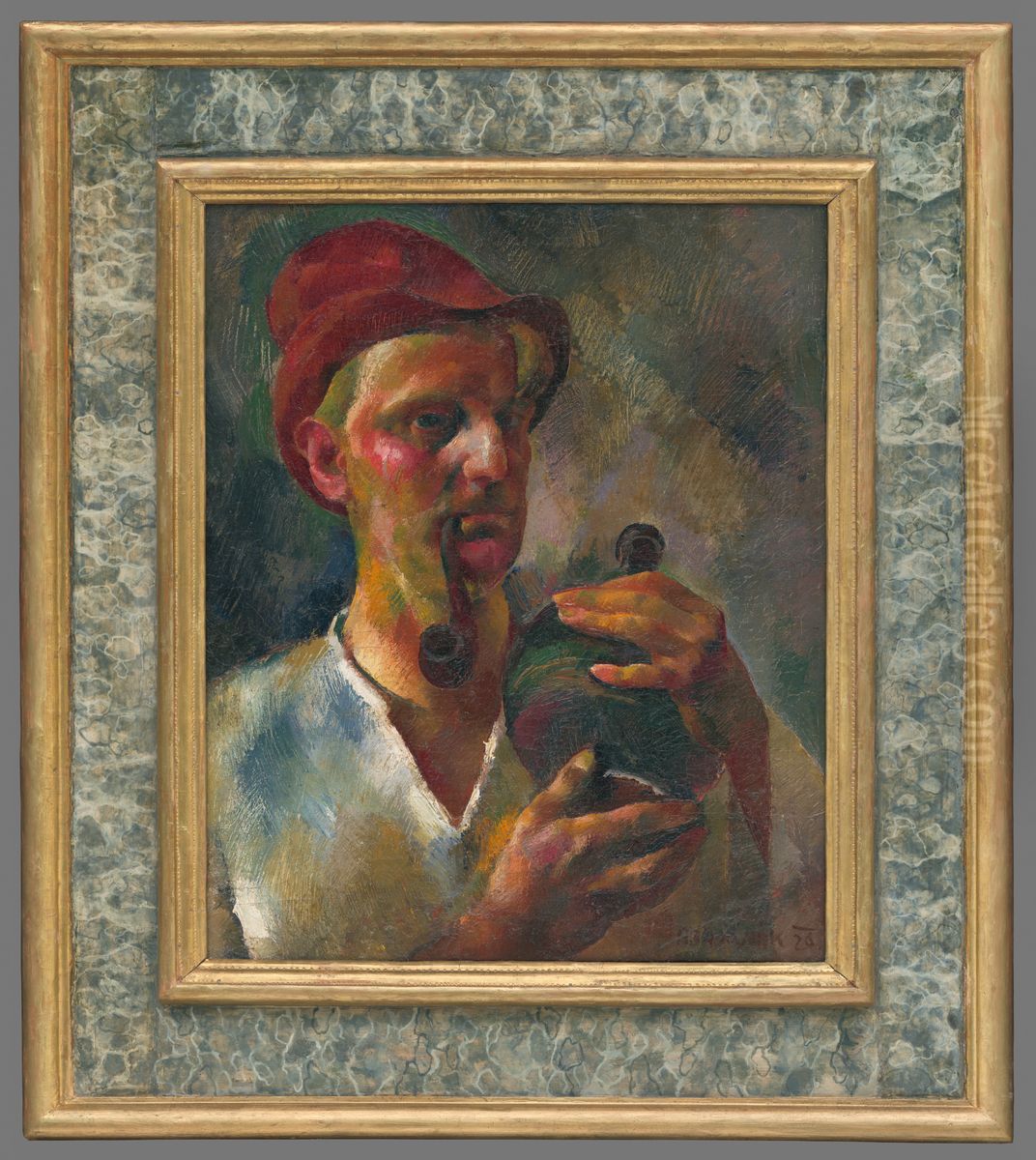 Autoportret Oil Painting by Vilmos Aba-Novak