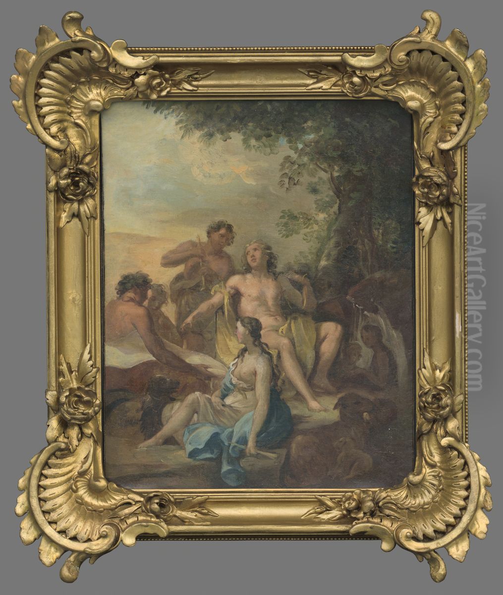 Mytologicka scena Oil Painting by Ernest Zmetak Art Gallery