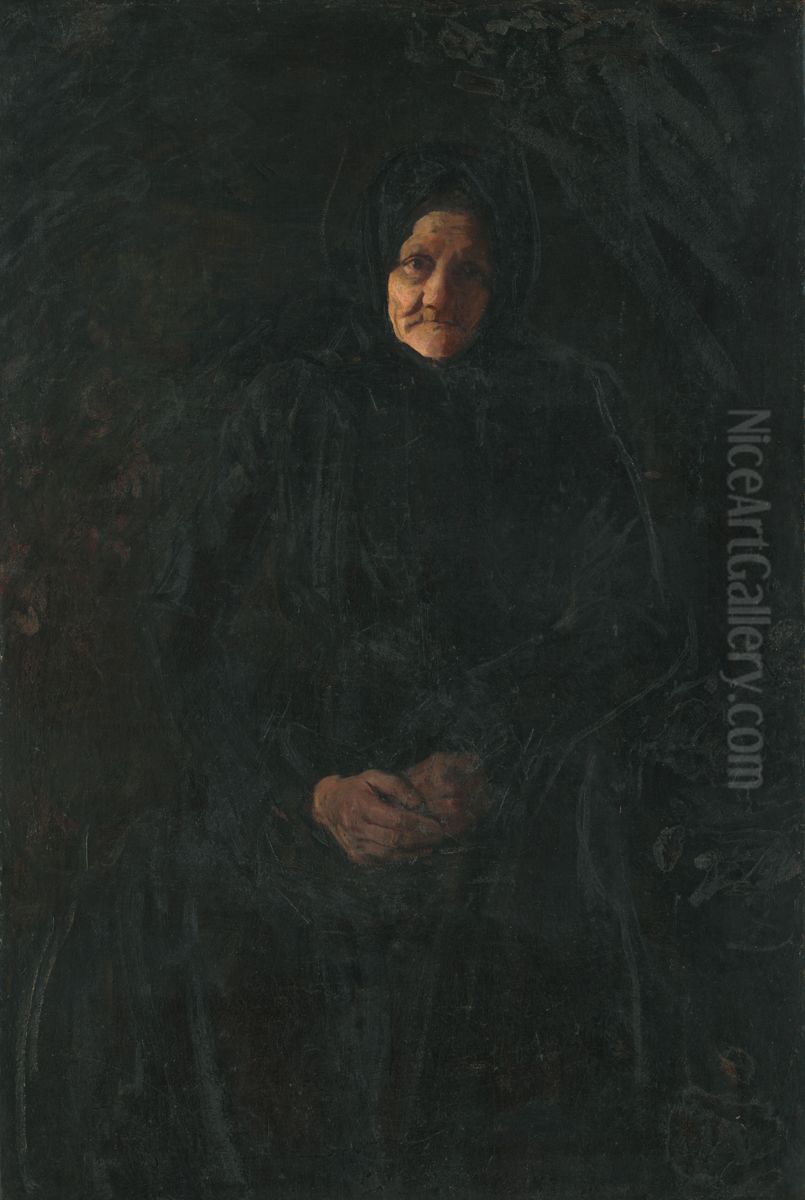 Starenka Oil Painting by Geza Kukan