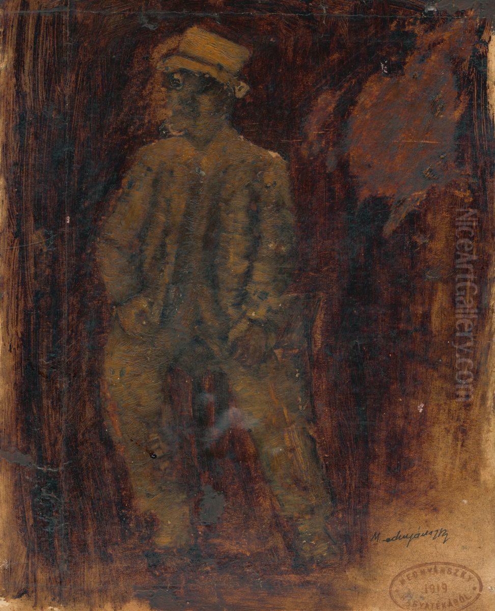 Studia sediaceho muza Oil Painting by Laszlo Mednyanszky