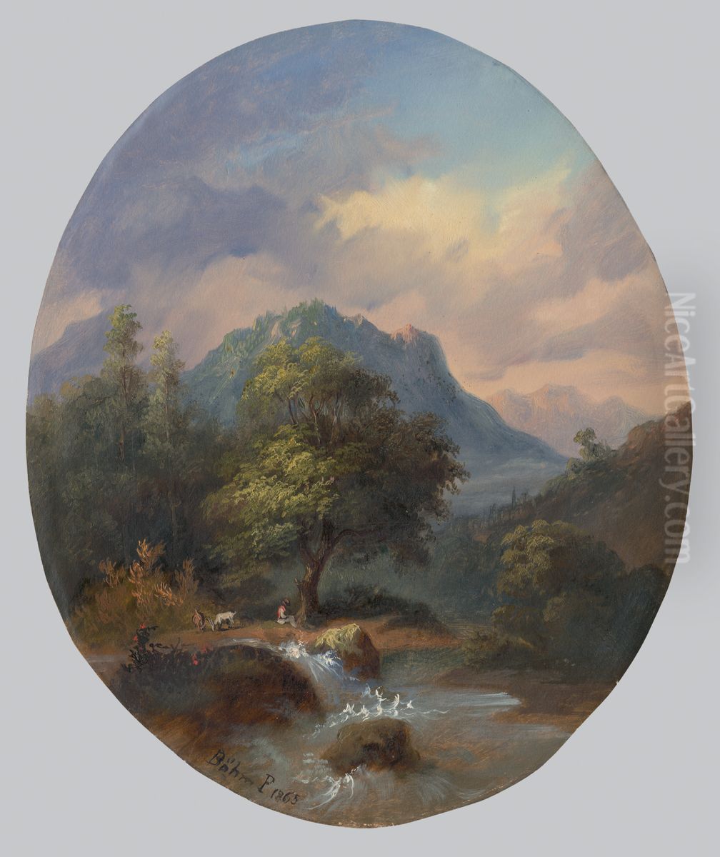 Tatranska krajina Oil Painting by Pal Bohm