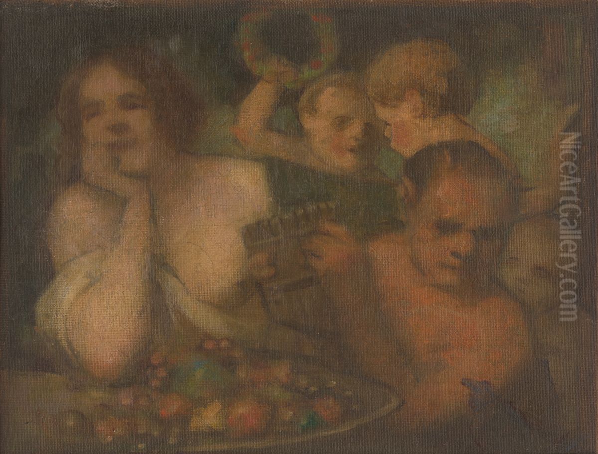 Bakchanalie Oil Painting by Milan Thomka Mitrovsky