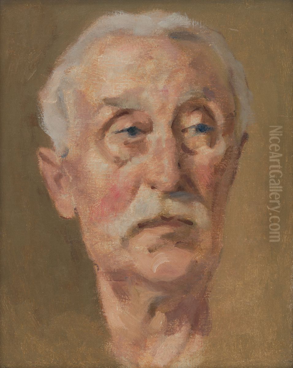 Portret umelcovho otca Oil Painting by Milan Thomka Mitrovsky