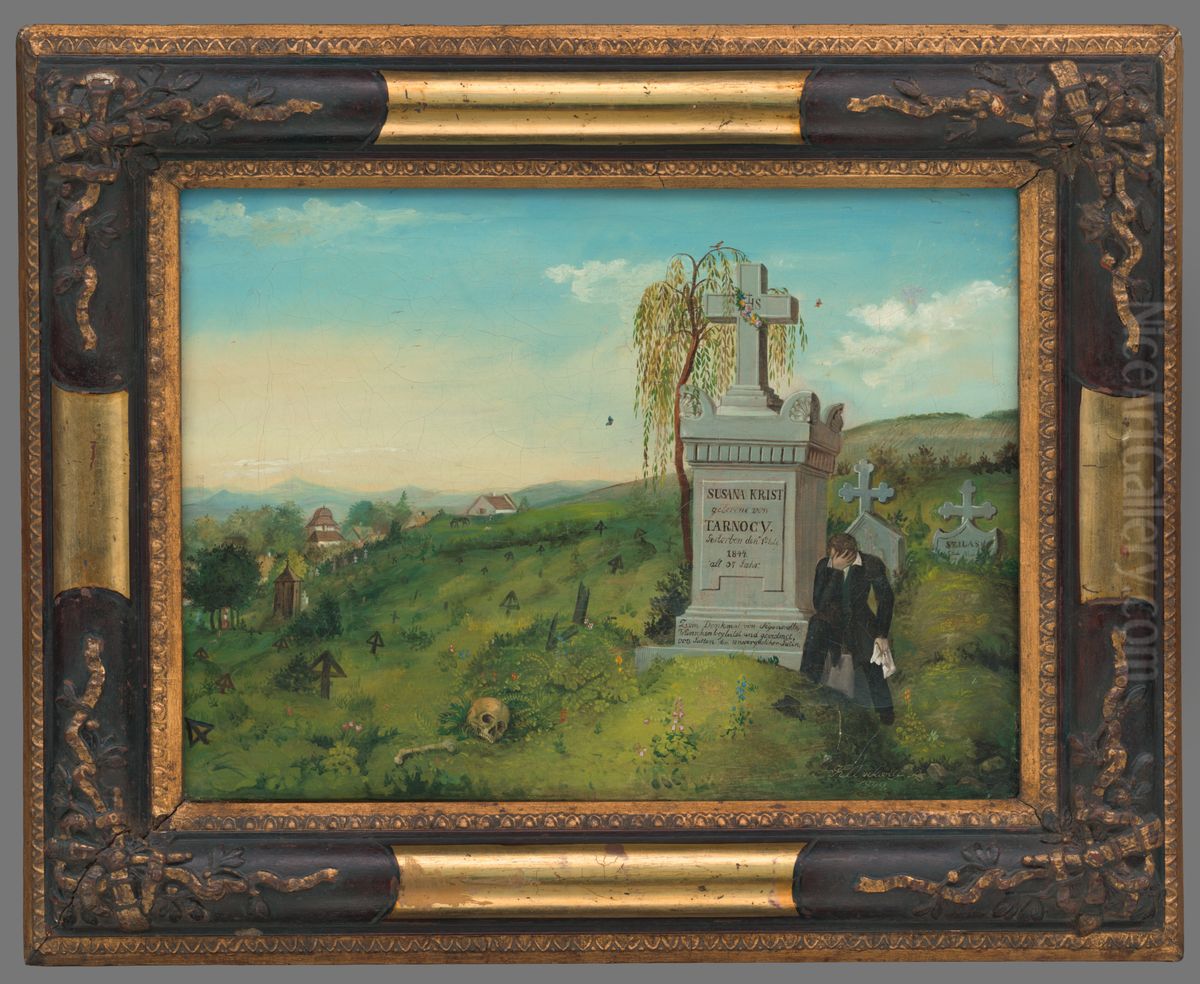 Kosicky cintorin Oil Painting by Frantisek Klimkovic