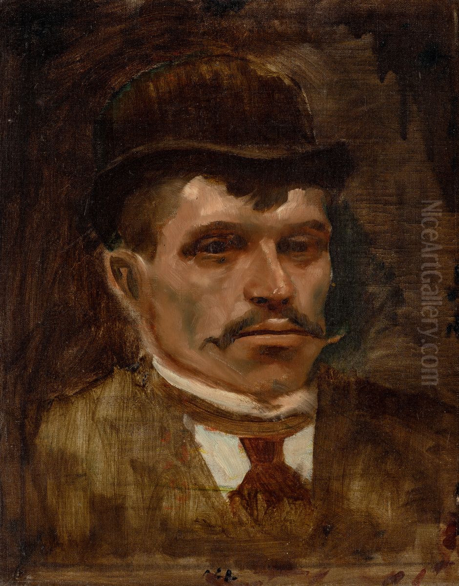 Kocis v klobuku s ofinou Oil Painting by Laszlo Mednyanszky