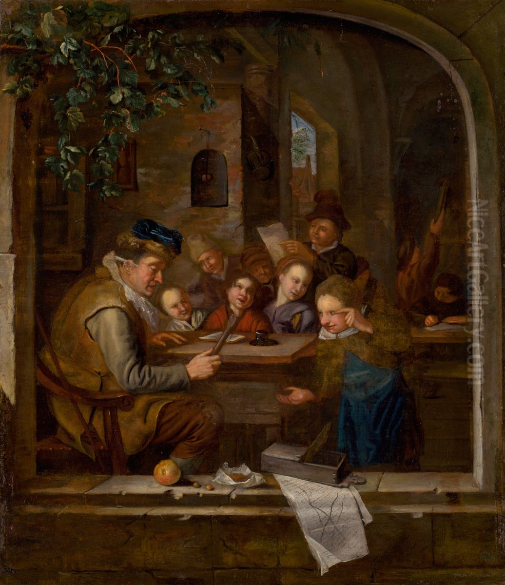 Vyucovanie Oil Painting by Jan Steen