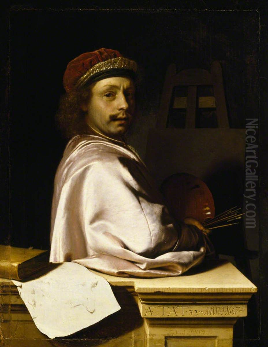 Self-Portrait at the Age of 32 Oil Painting by Frans van Mieris