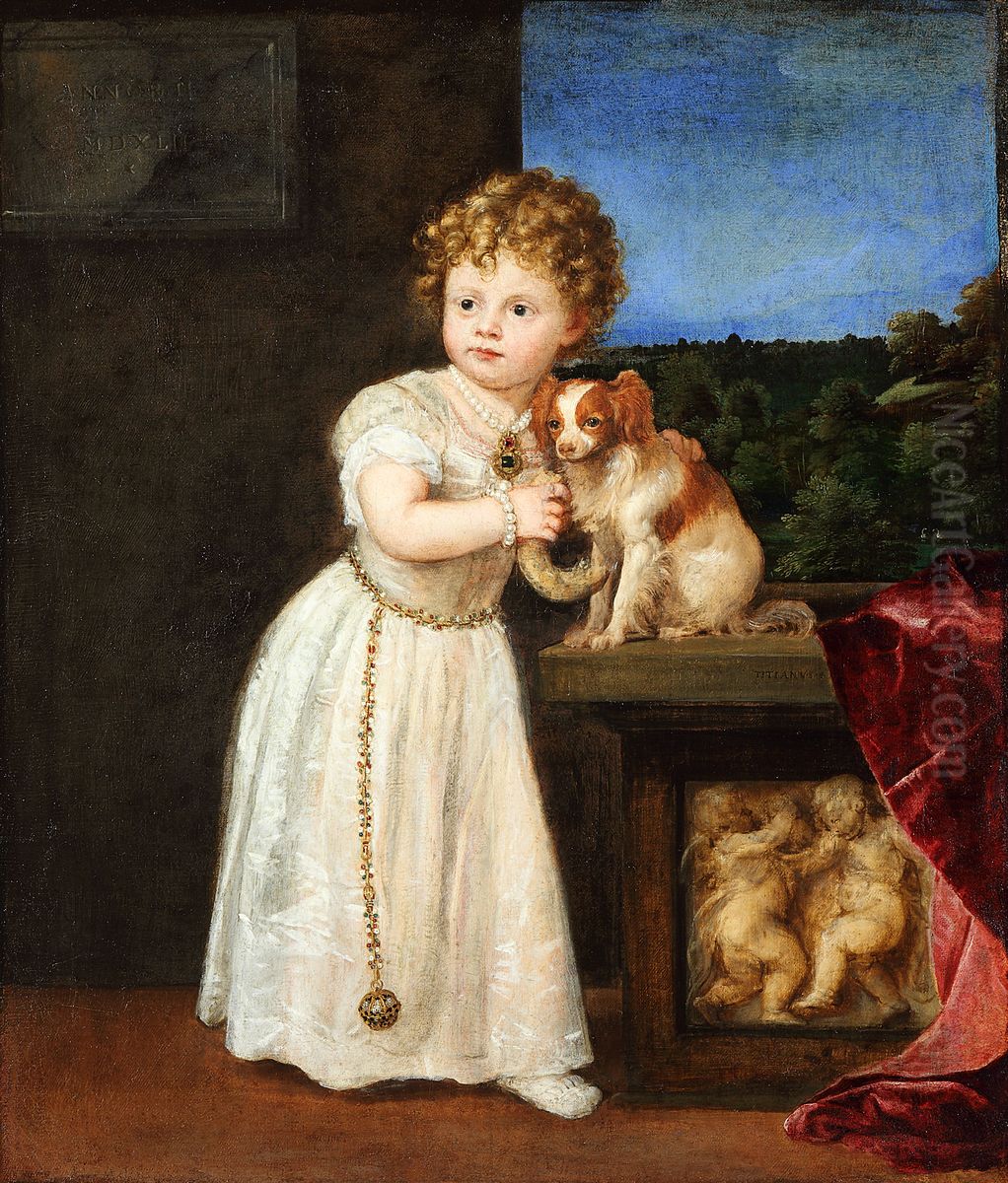 Clarissa Strozzi (1540-1581) im Alter von zwei Jahren Oil Painting by Titian