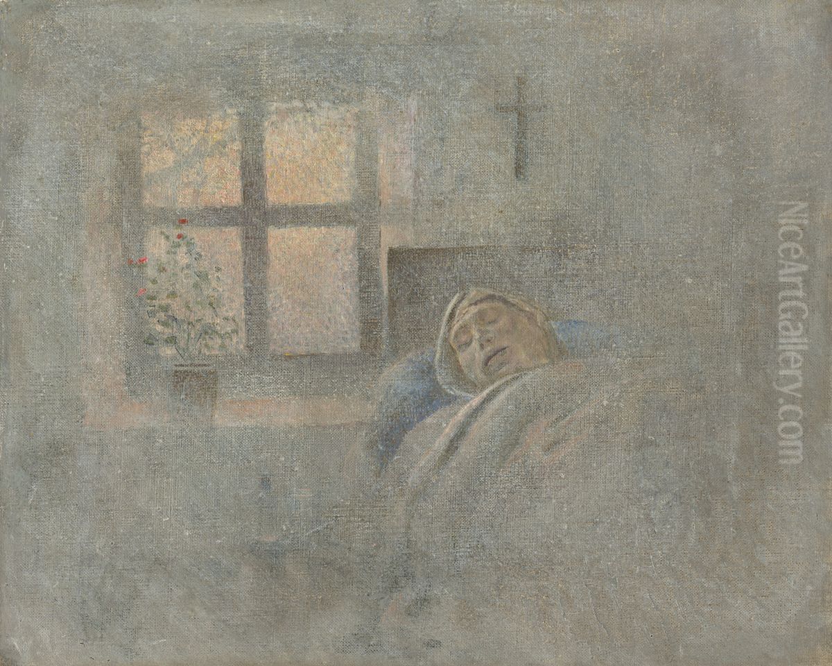 Umierajuci Oil Painting by Laszlo Mednyanszky