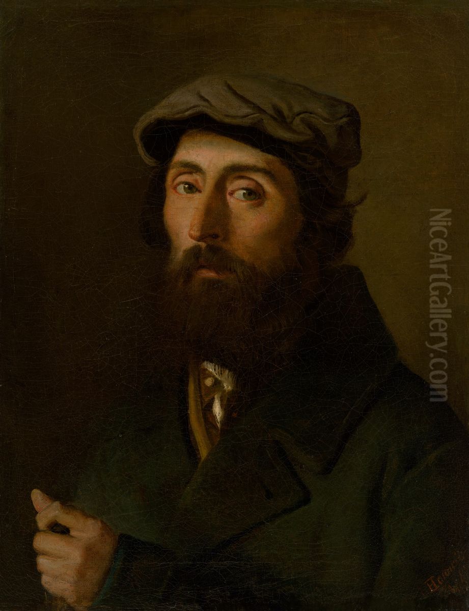 Studia muza z gheta Oil Painting by Leopold Horovitz